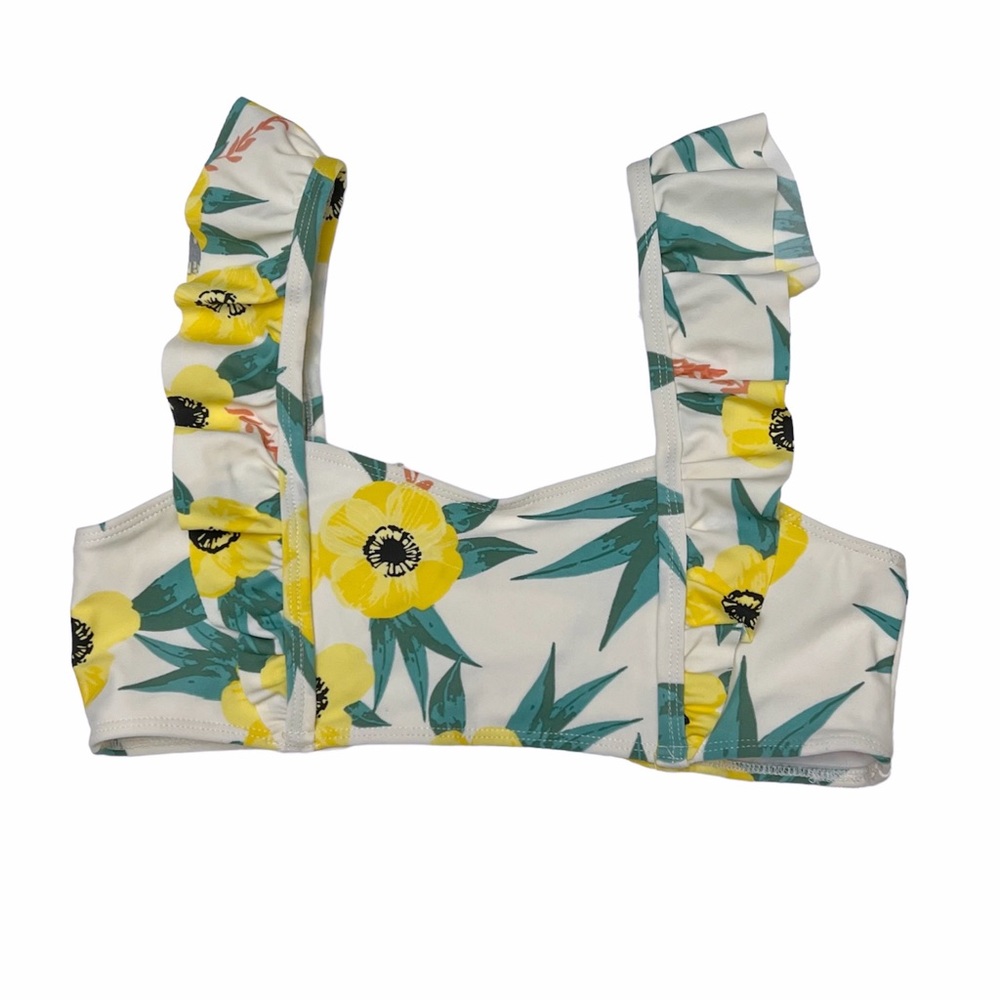 Jessica Simpson Girl’s Yellow Floral Swim Top Size 12